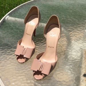 Christian Louboutin nude  sandal heels!Size 40.5!!